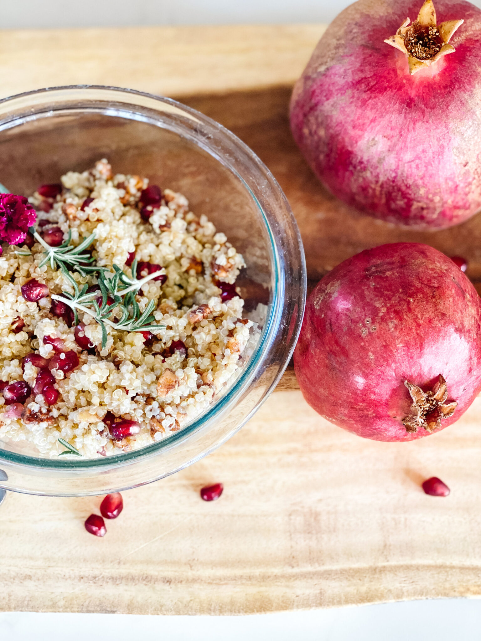 Quinoa Pomegranate Salad with Candied Pecans Recipe Thermaland Oaks